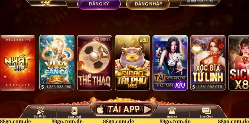 Tải game Nhatvip để được tận hưởng niềm vui bất tận 2 Số lượng sảnh game phong phú
